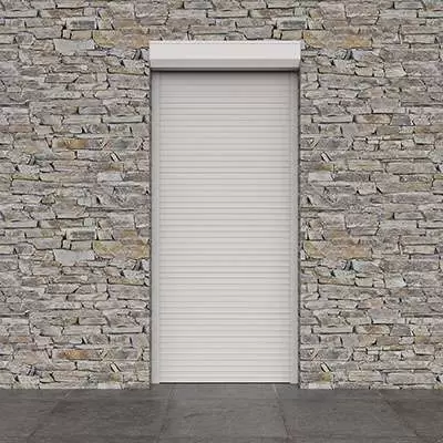 Наружные роллеты на двери белого цвета